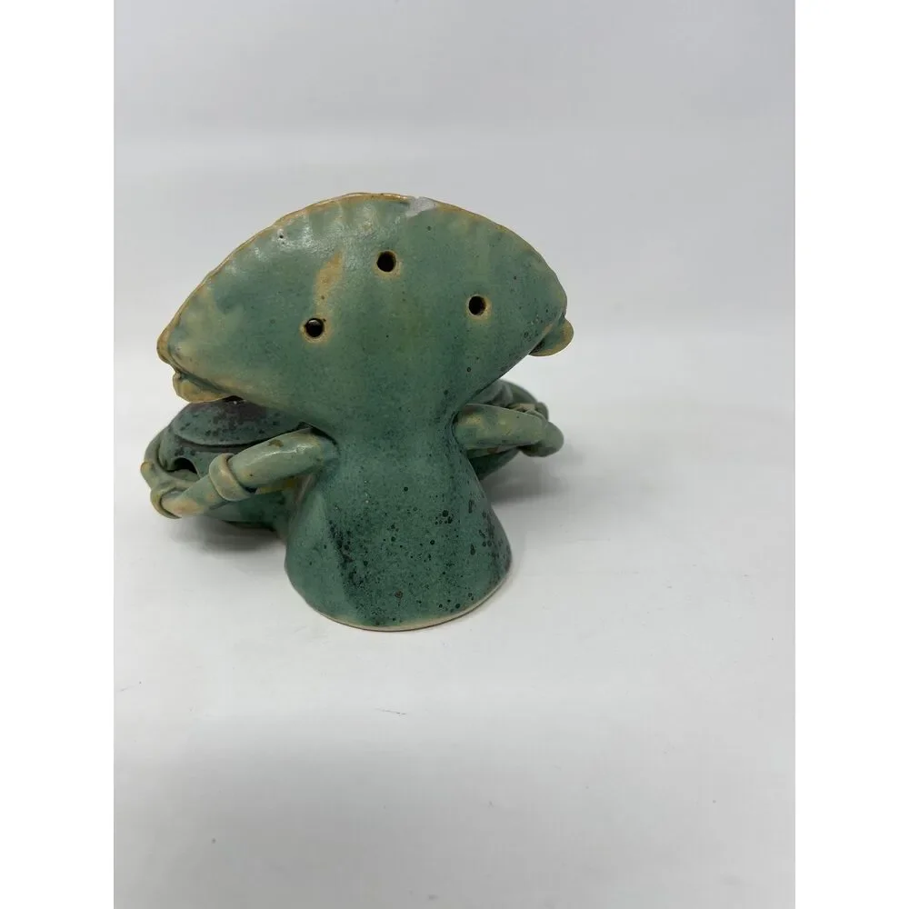 Novica Handmade Janger Dancer Green Ceramic Condiment Incense Holder 5PC